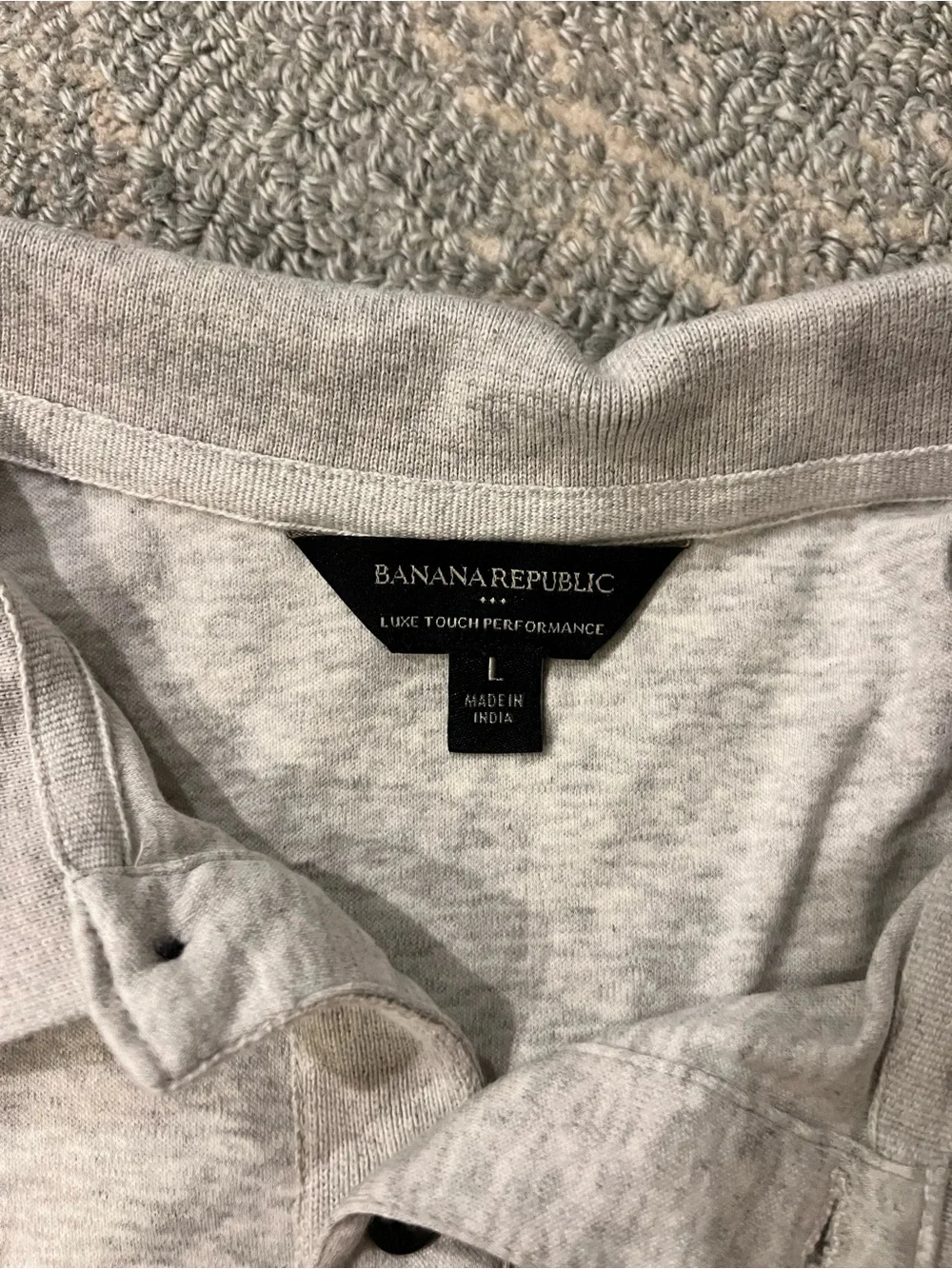 Banana Republic Men's Light Gray Polo Shirt - Classic Short Sleeve